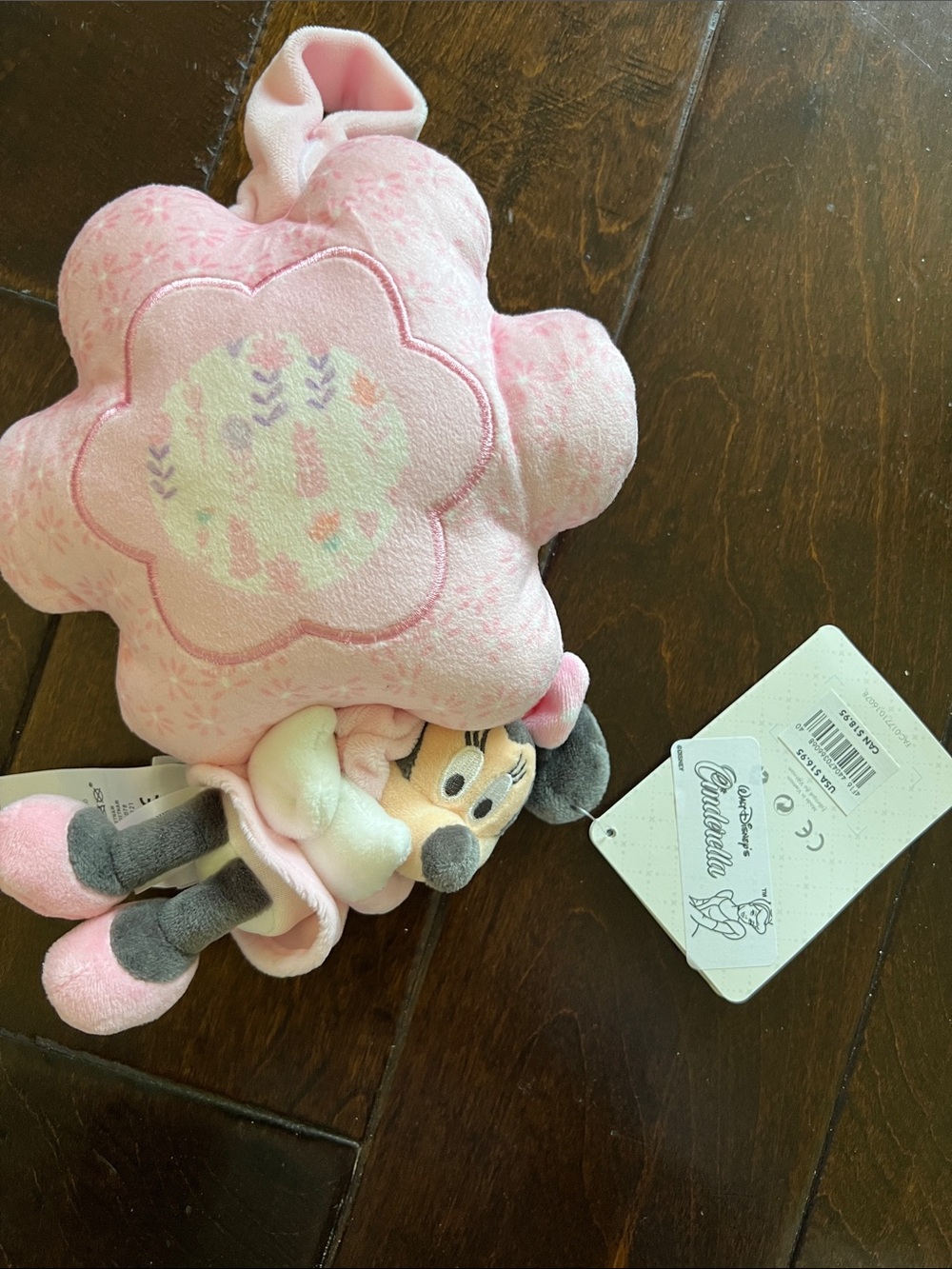 Disney Pink Minnie Mouse Hanging Plush Musical Pull Toy